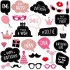Birthday Photo Booth Props for Women or Girls,30pcs Rose Gold