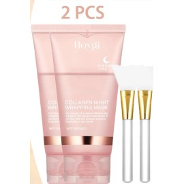 HOYGI Collagen Wrapping Mask Renewal Night Care Mask Cream W/ Brush (PACK OF 2)