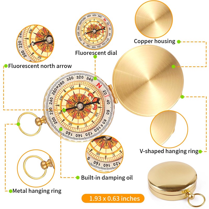 Children's Compass, Outdoor Pocket Compass, Portable Compass, Hiking Compass with