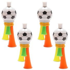 CATZUM 4-Piece Compressed Air Fanfare Bun Set - Loud Air Horn Vuvuzela for Sports Events, Football Catches and Children's Birthday Parties, 13.5 cm