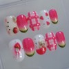 Tangle Pinky Watermelon Bear Handmade Nail Tip - Stiletto /