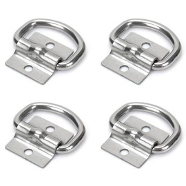 Kdtoll Pack of 4 Lashing Eyelets for Trailers with Screws and Bracket - Stainless Steel Trailer Lashing Eyelets - D Ring Lashing Eyelets for Load Securing - Load 400 kg - Ideal for Trucks, Boats,