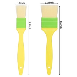 Pastry Brushes Basting Oil Brush for Spreading butter, oil, or egg wash,Cooking Baking BBQ Oil Brush (2, 1in, 2in)