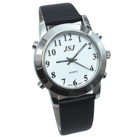 Reloj Parlante en Español para Ciegos, Niños, y Los Ancianos, Correa de Cuero