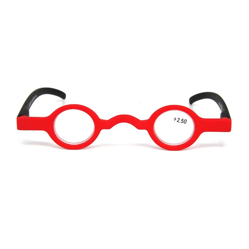 Inlefen Unisex Mini Round Frame Spring Hinge Reader Presbyopic Glasses,