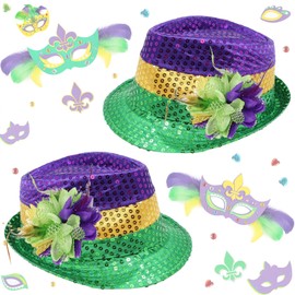 Bdecoll St. Patricks Party Hat Set, Green Irish Acessories Shamrock Costume Accessory for Irish, Saint Patrick Day, Carnival Costume Party (Mardi Gras)