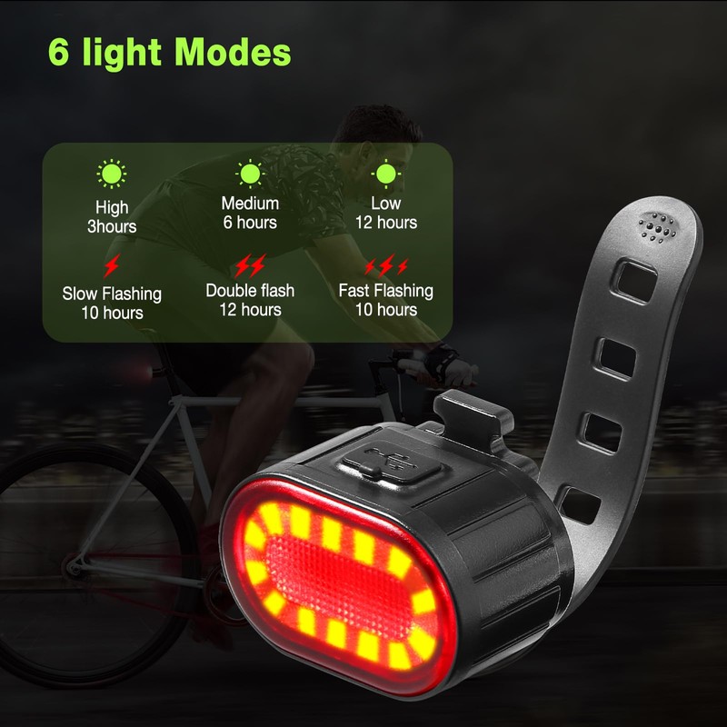 Oderra Luci Bicicletta LED USB Ricaricabile IPX5
