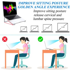 Bonlace Laptop Stand, Laptop Stand, Aluminium Computer Stand, PC Holder, Lightly Ventilated, All 13-17 Inch Notebooks (Silver)
