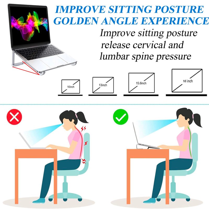 Bonlace Laptop Stand, Laptop Stand, Aluminium Computer Stand, PC Holder,