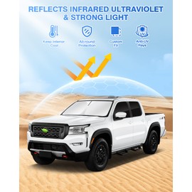 Canvcle Windshield Sun Shade for 2022-2025 2026 Nissan Frontier Accessories Side Rear Window Shade Cover Sun Visor Shield Privacy Cover Keep Vehicle Cool Black 5PCS