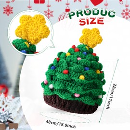 Christmas Tree Hat Santa Hat Warm Winter Knitted Crochet Beanie Santa Tree Hat Christmas Hats Novelty for Men Women Kids Christmas Party