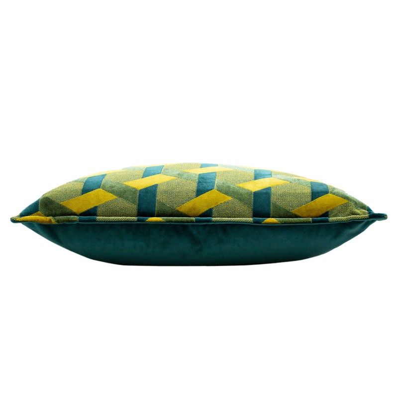 Paoletti Delano Cushion Cover, Teal/Gold, 40 x 60 cm