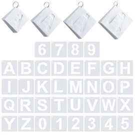 Affrolling 144 Pcs Letter and Number Stencils 4 Sizes Alphabet Number Templates Reusable Plastic Stencils for Painting on Wood, Walls, Fabric, Signs, Doors, DIY Art and Craft Projects(3,4,5,6 Inch)