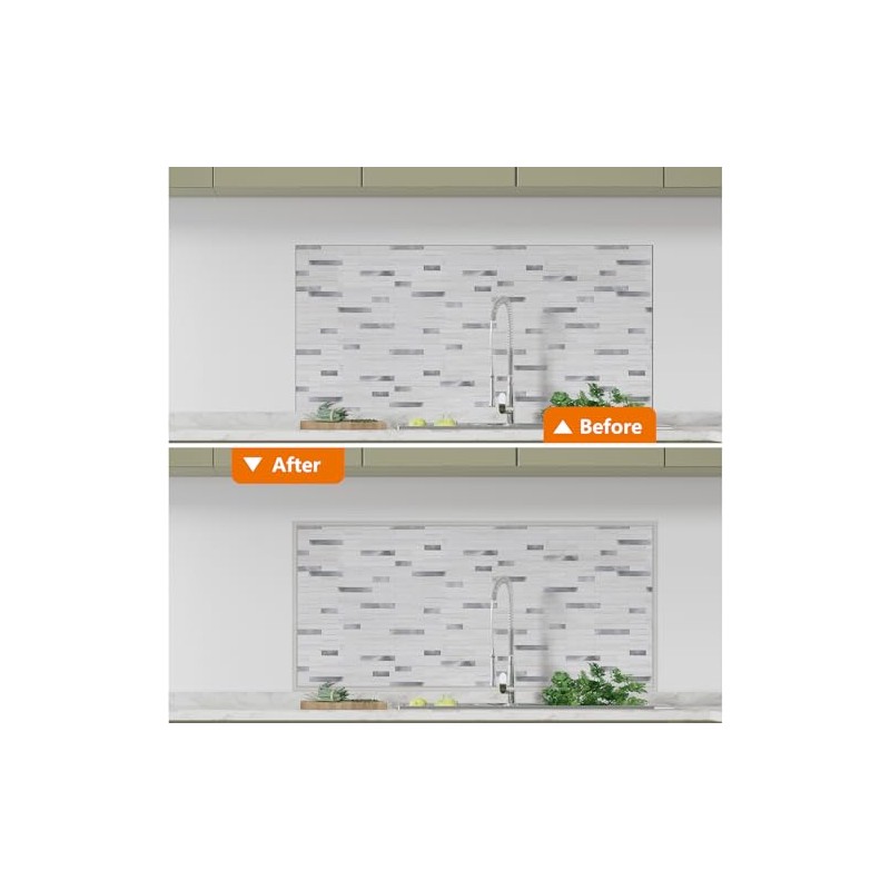 STICKGOO 10-Pack Tile Edge Trim, 12" Wall Molding Trim for