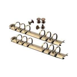 2PCS 6-Ring Binder Mechanism A6 Notebook Mechanism Replacement Kit Bronze Metal Clip Ring Binder Round Ring Binding Spines Combs Set for Binder Planner Organizers