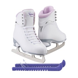 Jackson Ultima Finesse JS181 Figure Ice Skates for Women Bundle with Guardog Skate Guards/Purple/Youth 2 (Kid's)