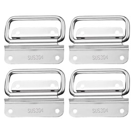 Duronge Stainless Steel Folding Handle Set of 4 75mm - Universal Carry Handles for Boxes, Hardware Boxes, Speaker Boxes, Toolboxes & Tool Boxes - Silver