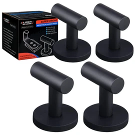 ULIBERMAGNET Magnetic Hooks Heavy Duty,Strong Magnetic Coat Hooks for Hanging,Anti-Slip Rubber Coated Magnet Hooks for Door Wrenth Towel Kitchen Locker Classroom Cruise Cabins(4 Packs,Matte Black)