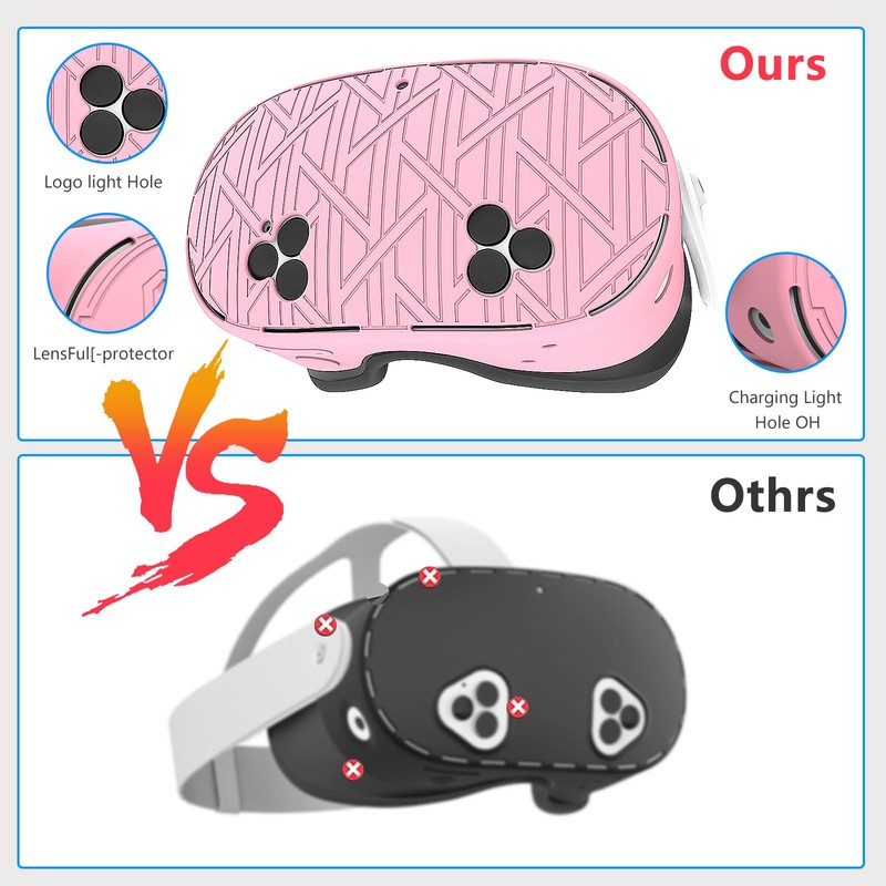 MLemonVR Silicone Cover Set for Meta/Oculus Quest 3s Accessories Includes