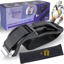 Allstric® Schwangerschaftsgurt für das Auto, zugelassen + Polster zum Schutz vor Stößen oder Druck, Adapter für Schwangerschaftsgürtel, Verankerung des Sicherheitsgurtes