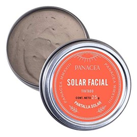 Protector SOLAR FACIAL natural de barrera bloquea los rayos UVA y UVB con tintado mineral. Ingredientes 100% naturales. Contiene óxido de zinc, dióxido de titanio, ácido hialurónico, vitamina E y Aloe Vera. 25g.