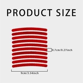 Lecctso 20PCS Reflective Car Wheel Decorative Stripe Stickers, Night Safety Warning Tape Sticker, Anti-Scratch Tire Rims Sticker, Automotive Exterior Accessories Universal for Car Motocycle Bike