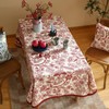 ISAENNE French Tablecloth for Rectangle Tables,Linen Table Cloth with Red