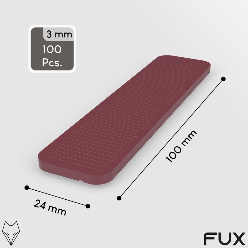 FUX 100 Pcs. Packers, 100mm x 24mm x 1-6mm, Plastic