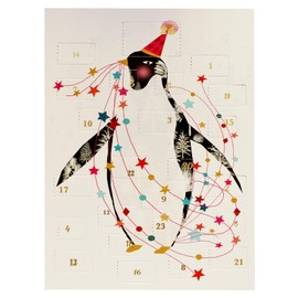 Christmas Card Advent Calendar with Red Envelope (Penguin)