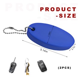 MUQIDA 2 PCS Floating Keychain, Oval Foam Floating Key Ring for Boating Fishing Surfing, Boat Key Chain for Outdoor Sports (Blue)