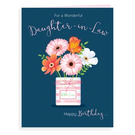 Lulizzie Piccadilly Greetings Koko Designs K70004 Luxury Birthday Card Wonderful Daughter in Law, Blue 8" x 6"
