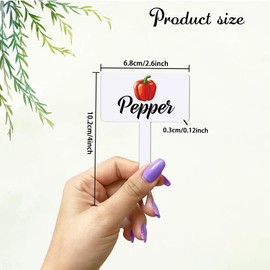 arricraft 15 Pcs Acrylic Vegetables Plant Labels, Onion Eggplant Cabbage Plant Markers with Handwriting Name Clear Garden Tags Sign for Seed Potted Farm Supplies Garden Gift 4x2.67inch(10.2x6.8cm)