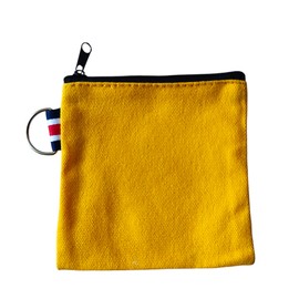 NUTFORD Canvas Coin Purse Pouch Bag Plain Colour Multiple Choices with Key Ring for Storage of Coins and Notes, Small Cosmetic Accessories, Electronics Accessories, etc. (D. Orange Peel)