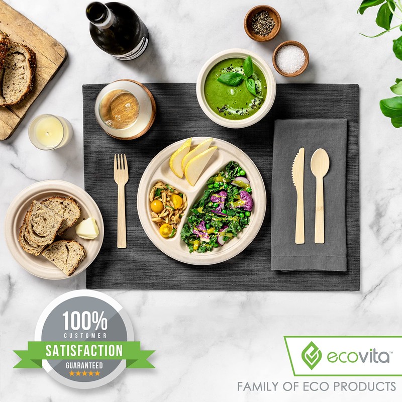 100% Bamboo Forks Spoons Knives Cutlery Combo Set - 380