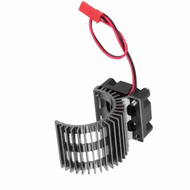SOULONG RC Motor Heat Sink Aluminum Alloy Cooling Fan for 540/550 Motors 1/10 Scale Electric Car with 5V Fan for HSP Redcat AXAIL SCX10 Tamiya CC01 (Black)