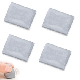 4 Pcs Kneadable Erasers, Soft Kneaded Art Eraser Artists Putty Rubbers to Create, Erase or Lighten Highlights for Pencil Drawing, Chalk Artwork, Pastel, Charcoal (Grey)