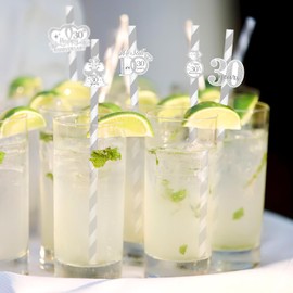 30Pcs 30th Anniversary Party Straw, 30th Anniversary Paper Straw Decorations 30th Pearl Wedding Drinking Straws We still do 30 years Cheer to 30 years Party Favor for 30th Engagement Party Supplies