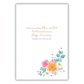 Mum and Dad Anniversary Card - Romantic Floral Love Heart Design - Made in the UK - Eco-Friendly