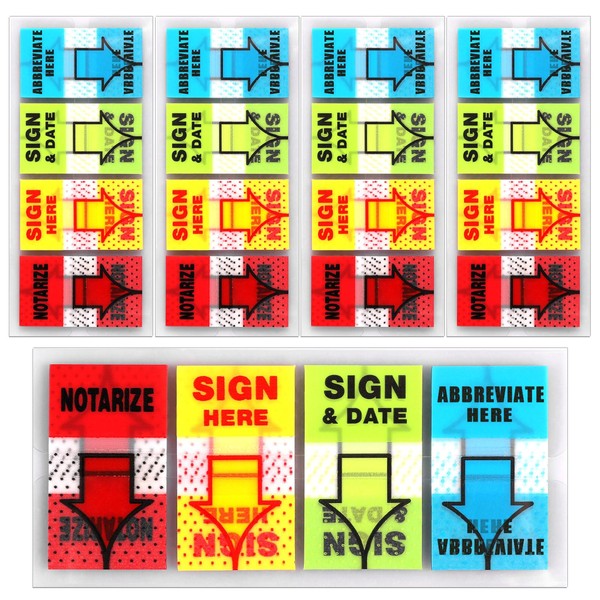 500pcs/5 Boxes Sign Here Tabs, Multicolored Tabs Abbreviate Here Stickers