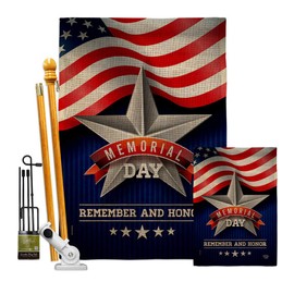 Ornament Collection Memorial Day Star Burlap Garden House Flag-Kit Patriotic Armed Forces Military Veteran United State American Decoration Banner Small Yard Gift Double-Sided, Made in USA
