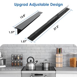2 Pack Stove Gap Covers,Stove Gap Covers Stainless Steel,Gap Filler for Stove and Counter,Heat Resistant Oven Gap Filler,Adjustable Length 13.8" to 27.5" (T Shape)