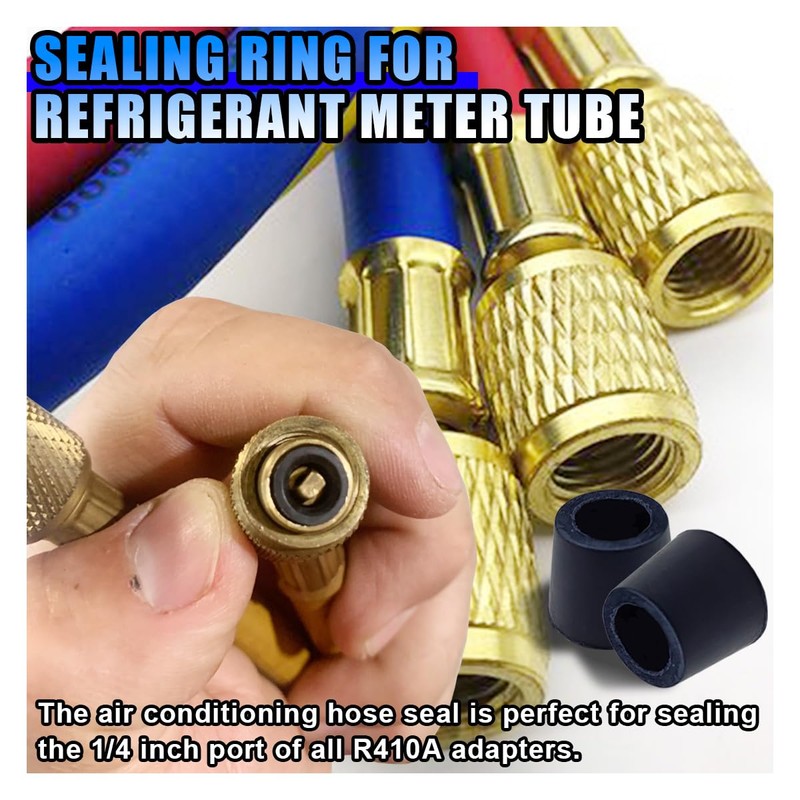 KITUREK 10PCS A/C 1/4" Charging Hose Gaskets, Rubber O-Rings, HVAC