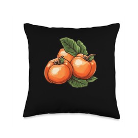Persimmon Fruit In A Cluster Throw Pillow
