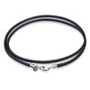 Leather Necklace for Men Women with Solid 925 Sterling Silver