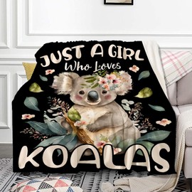 Koala Blanket for Girls Just A Girl Who Loves Koala Gifts for Women Soft Comfortable Throw Blanket for Bedding Sofa Chairs Camping 40x50inches