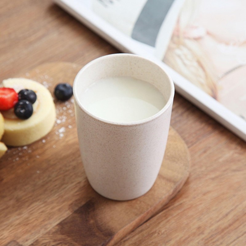 Soptalles Wheat Straw Cups Set of 4, Reusable Cups, Unbreakable