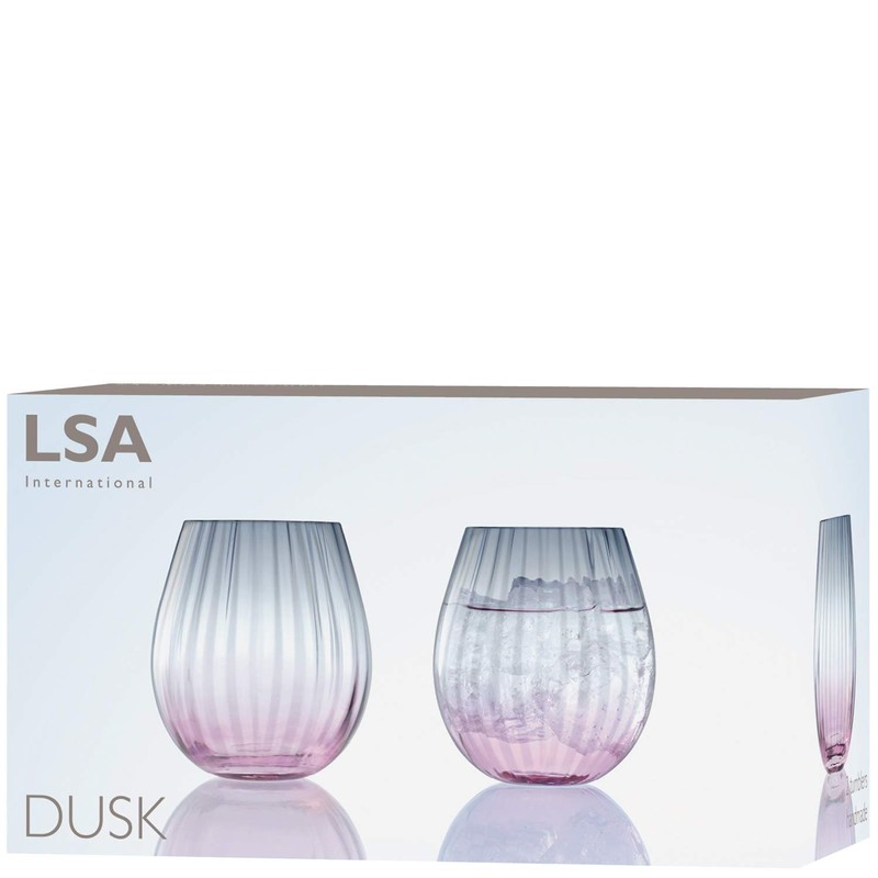 LSA International Tumbler, Pink/Grey, 2 Count (Pack of 1)