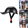 Retro Motorcycle Half Helmet with Adjustable Nylon Chin Strap Scoop