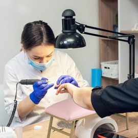 Arm Rest for Nails, Nail Arm Rest for Nail Tech with Microfiber Leather Nail Table Mat, Manicure Hand Rest Stand Nail Art Accessories Tool for Nails Tech（Pink）