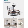 LEDIARY 20 inch Fandelier Caged Ceiling Fan with Light, Bladeless